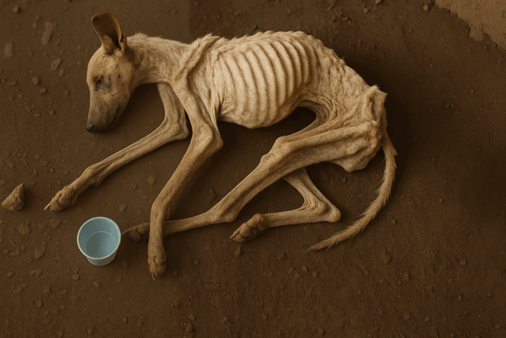 emaciated dog rescue story transformation