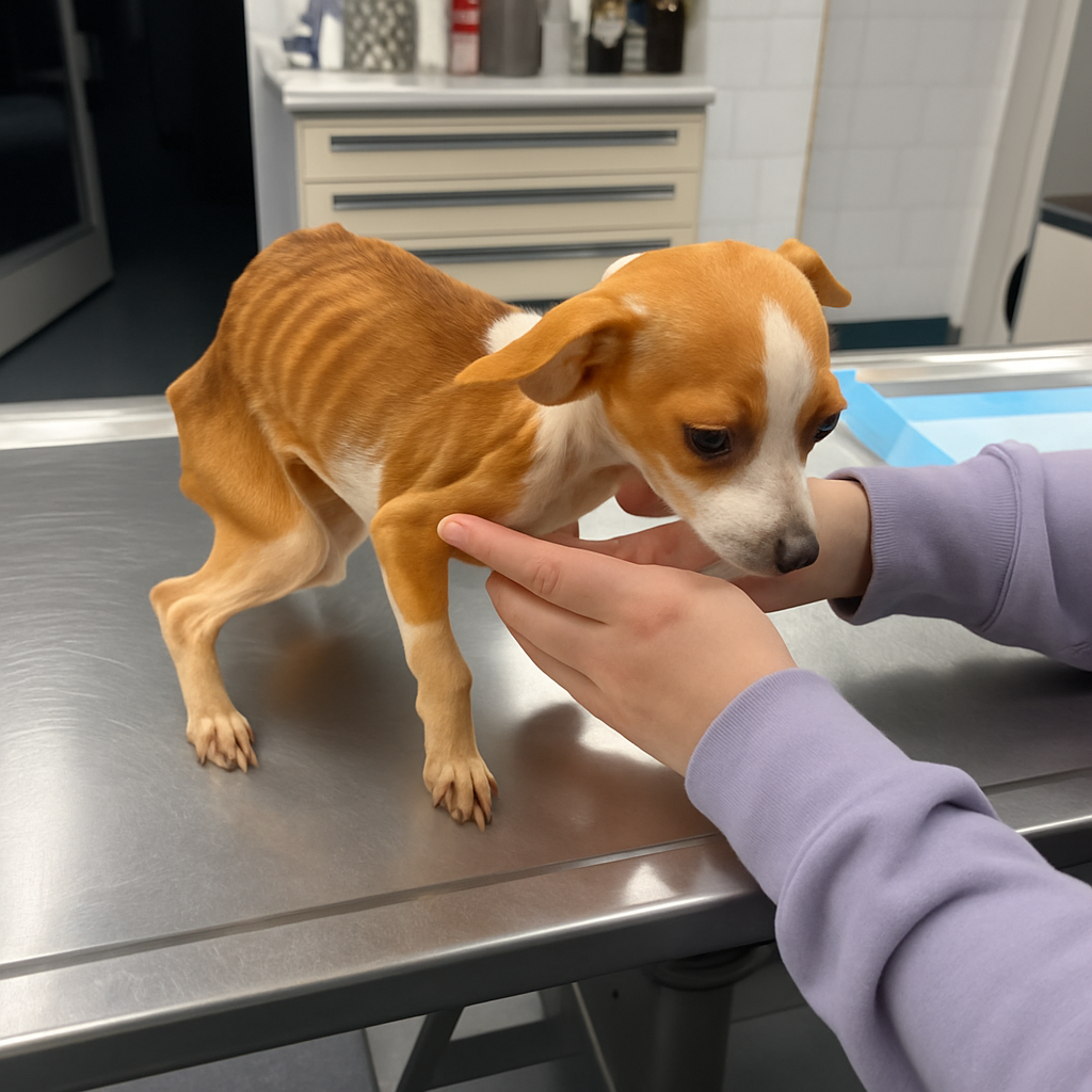 starving puppy rescue Bronx hallway