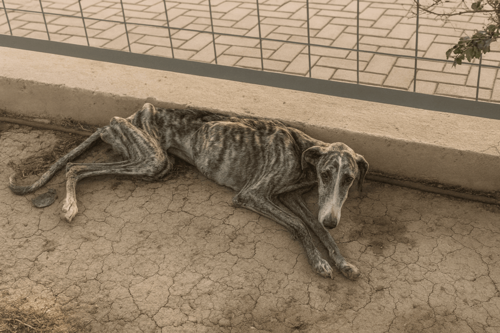 abandoned starving dog saved