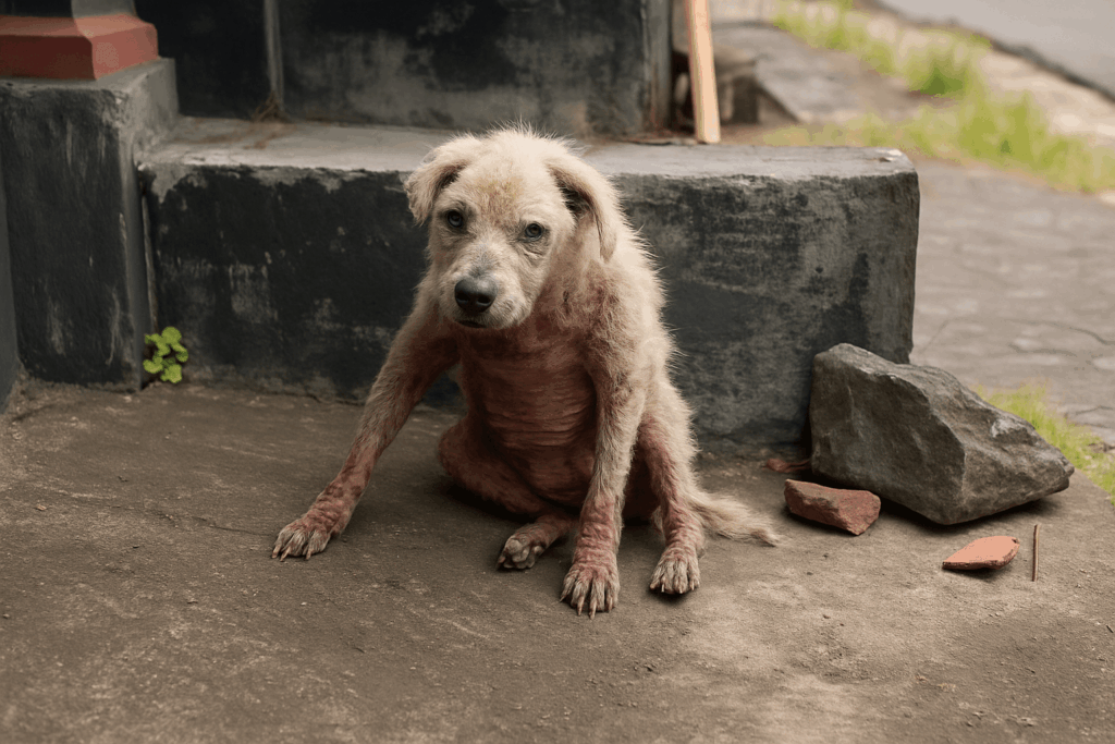 rescued dog with caregiver Marla