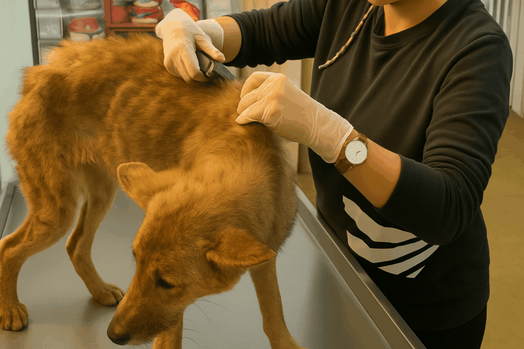 dog healing from pelvic fracture