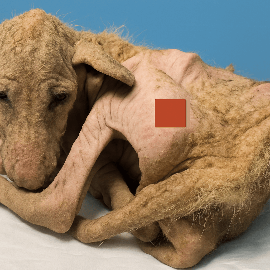 rescued dog gaining strength