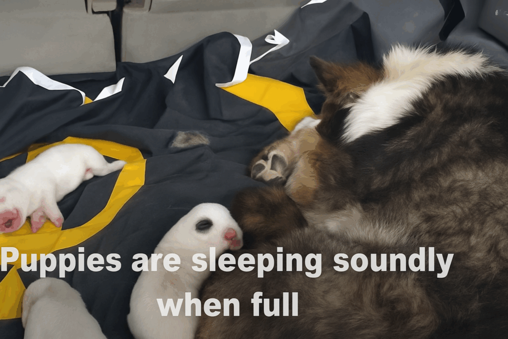 rescued puppies sleeping together