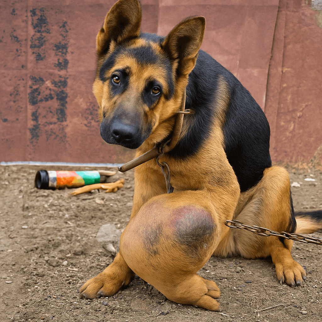 Jordan’s unyielding spirit rescue story tumor before surgery