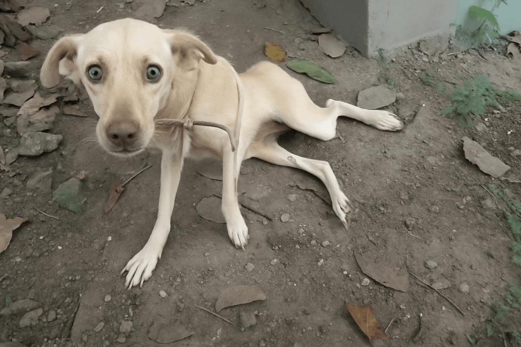 rescue dog healing journey Majò first medical treatment