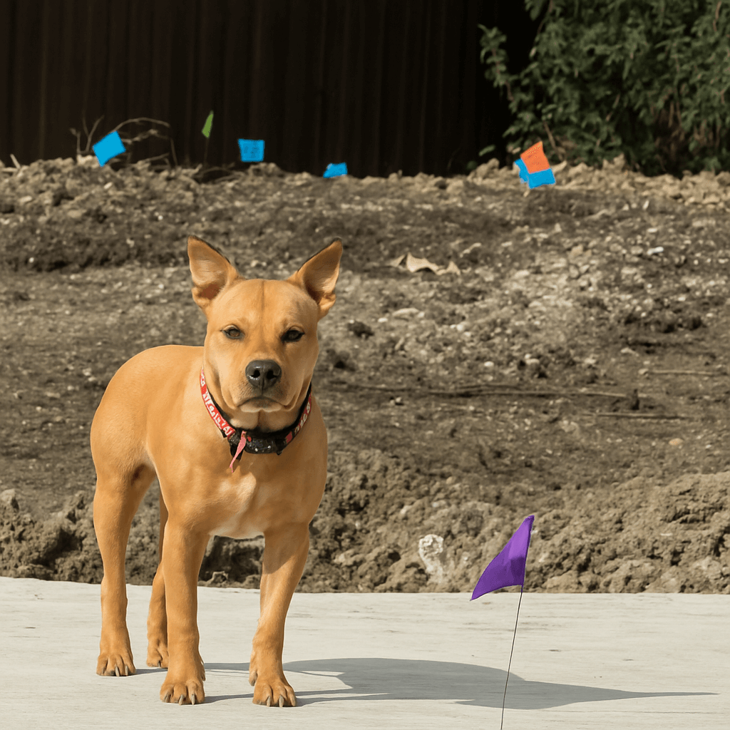 volunteer petting rescue dog Cutie during first meeting