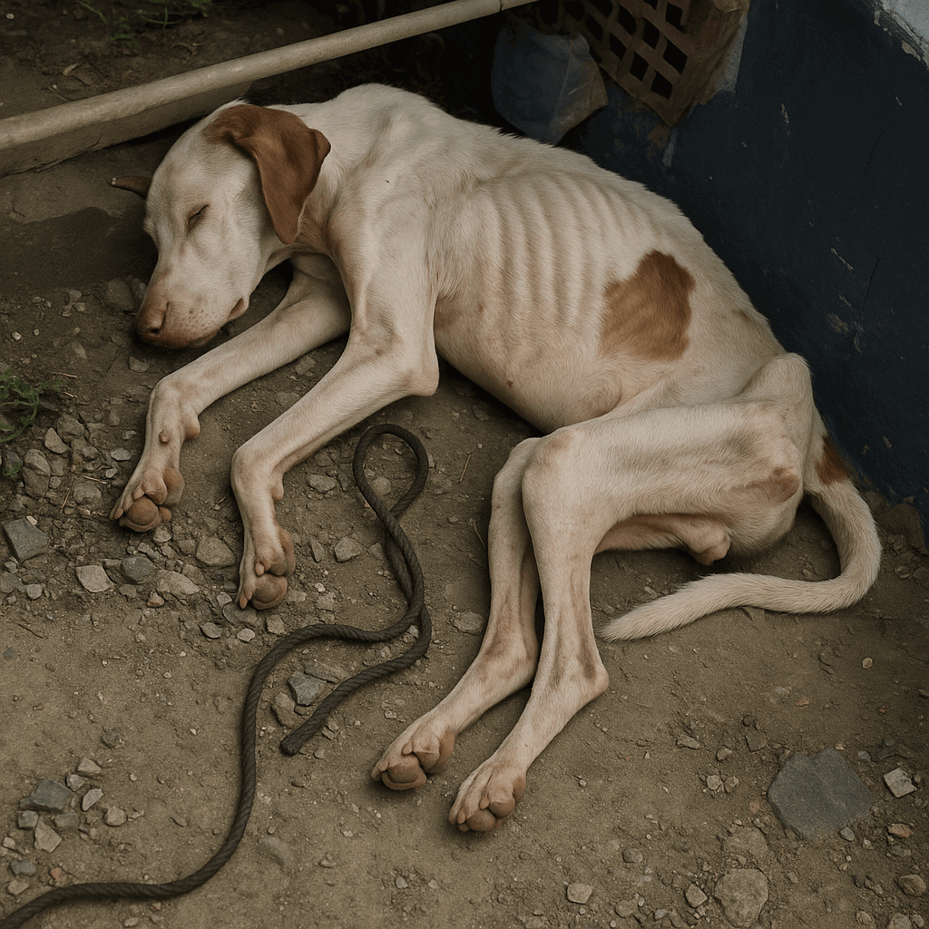 rescued dog story Lolo before rescue