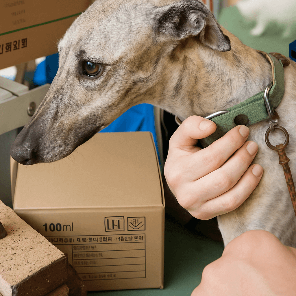 severely neglected dog receiving veterinary care