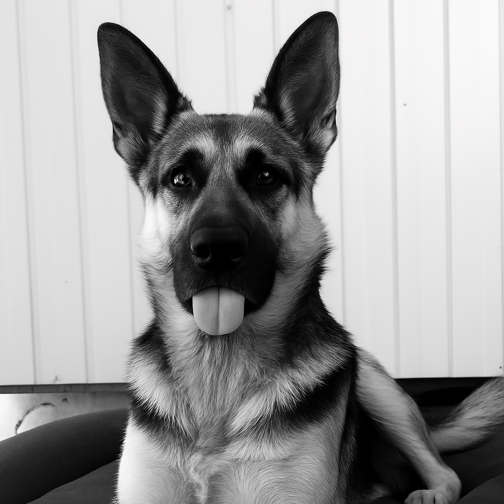 Alpha at veterinary clinic before leg surgery