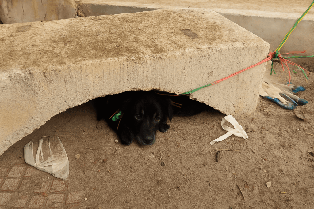 emotional rescue of abandoned chained dog