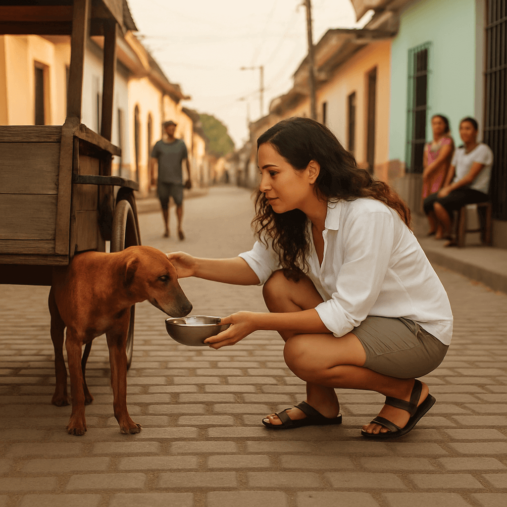 stray dog before veterinary treatment El Salvador