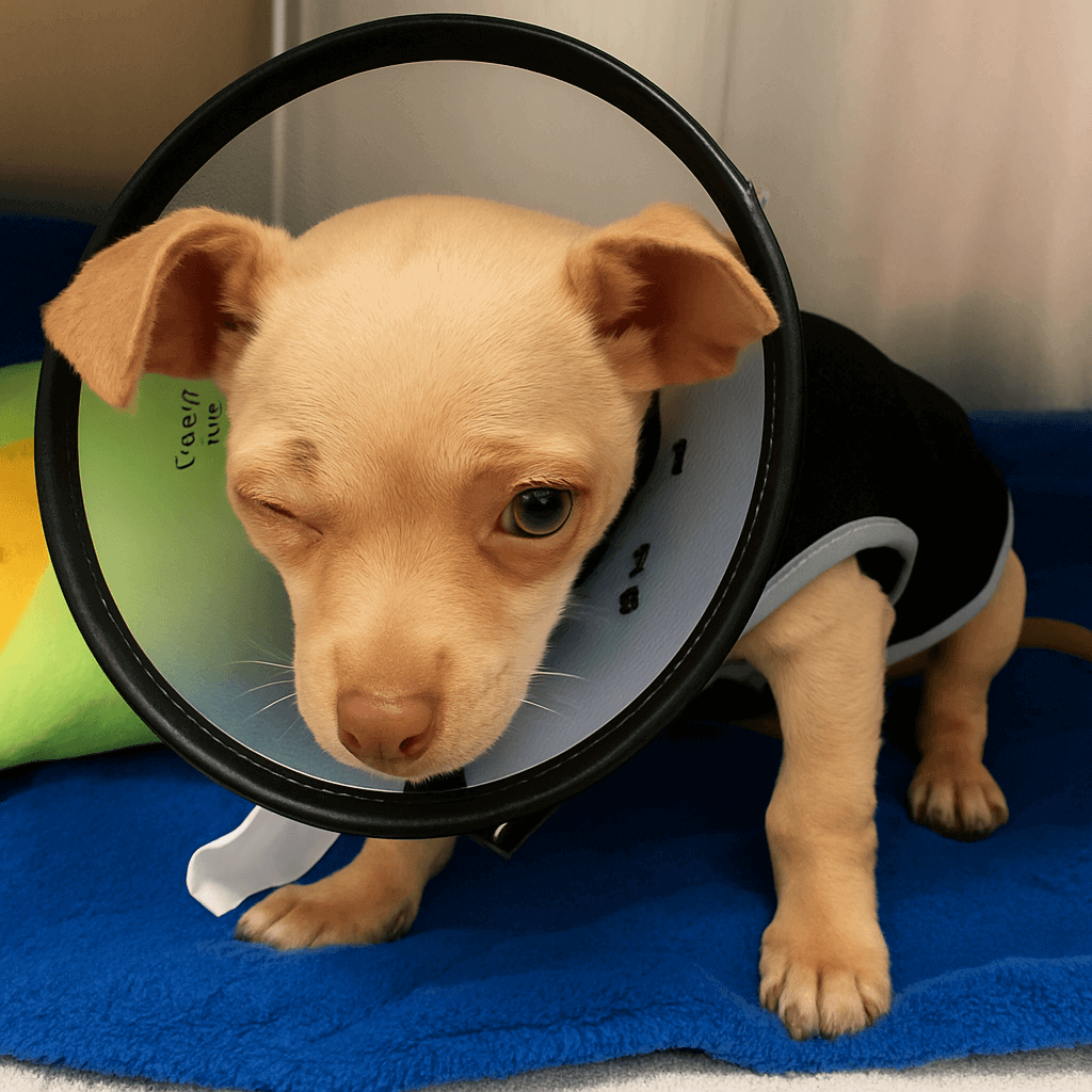 rescued Chihuahua receiving medical care