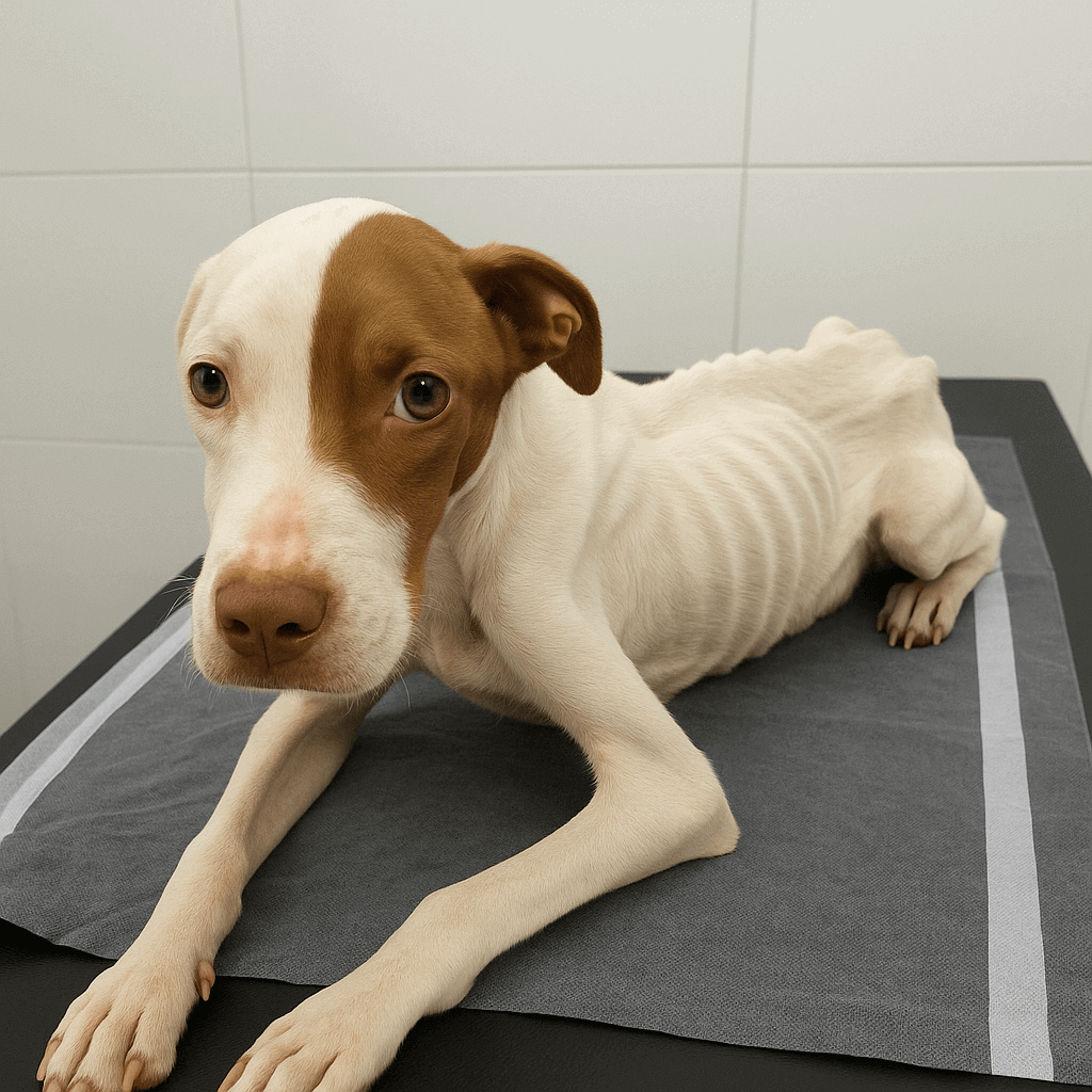 dog recovering from infection in clinic