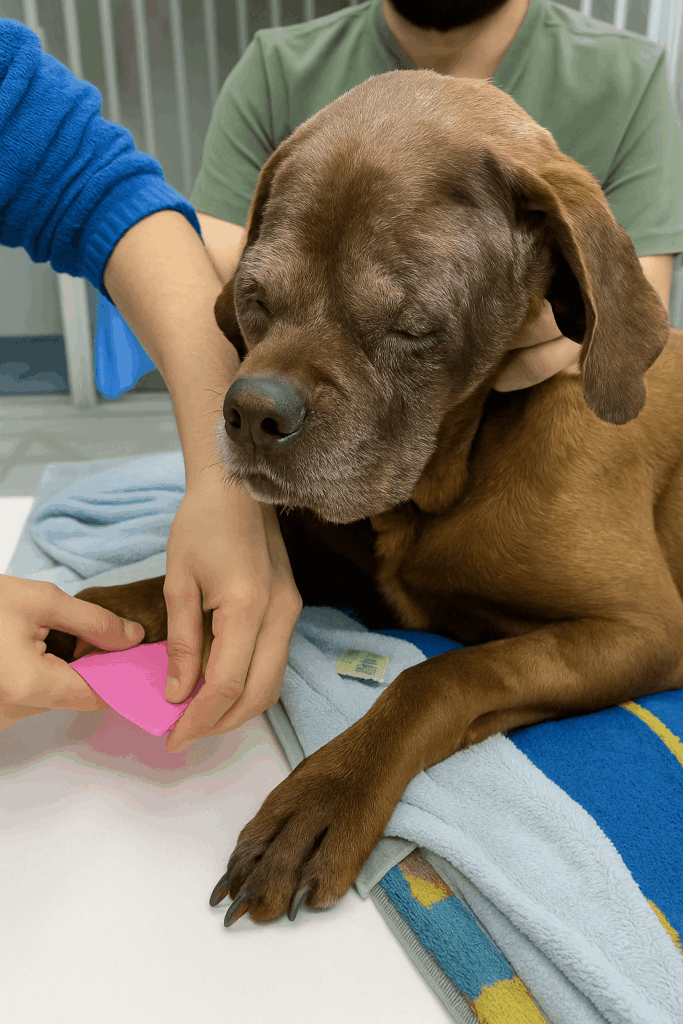 dog recovering after life-saving tumor surgery