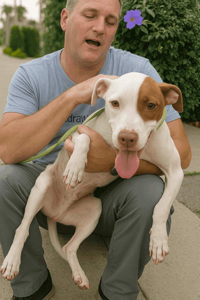 survivor dog Lolo with family