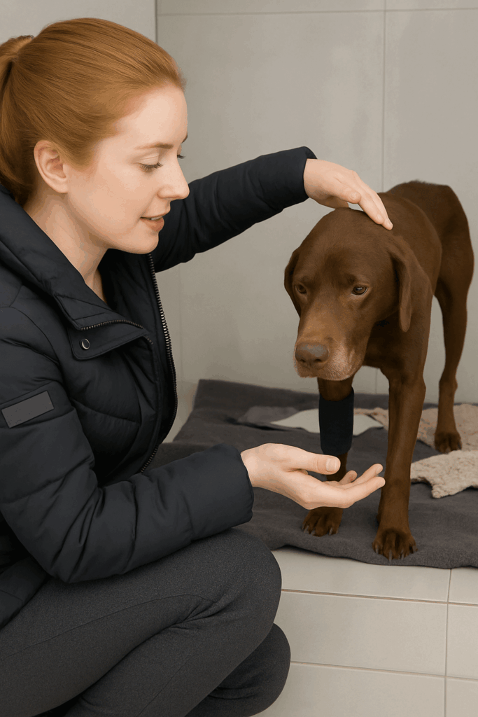 rescued dog feeling safe in new loving home