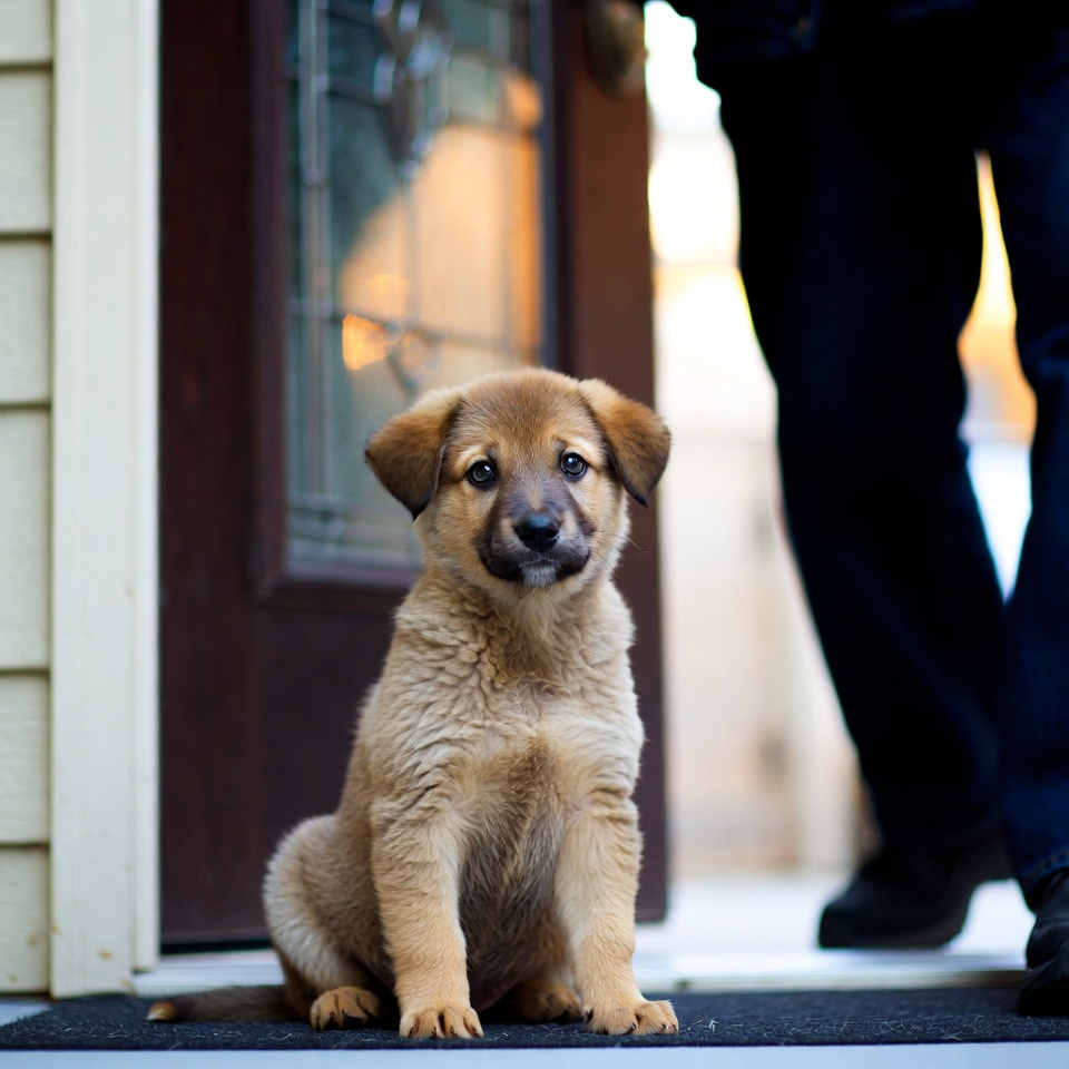 Puppy separation anxiety training early stage before independence