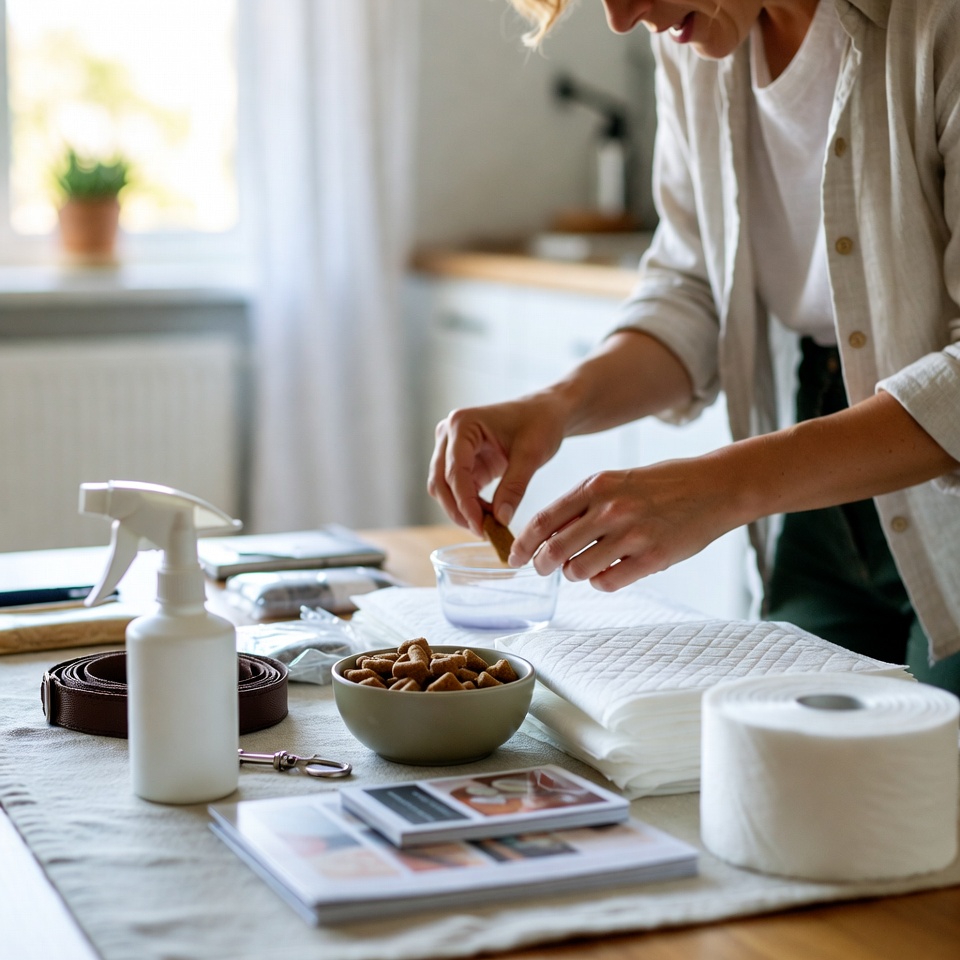 Puppy potty training supplies for how to potty train a puppy in 7 days