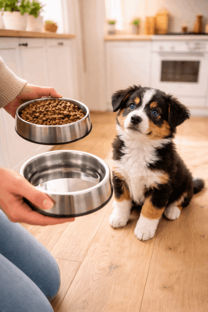 Feeding routine during first week with new puppy