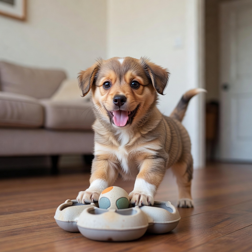 Mental stimulation in puppy separation anxiety training