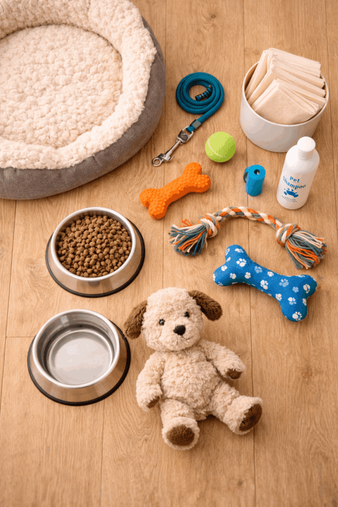 New puppy supplies for first week with new puppy