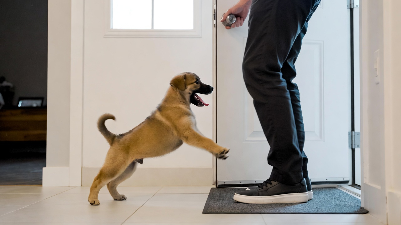 How to train a puppy to stop jumping on guests problem example