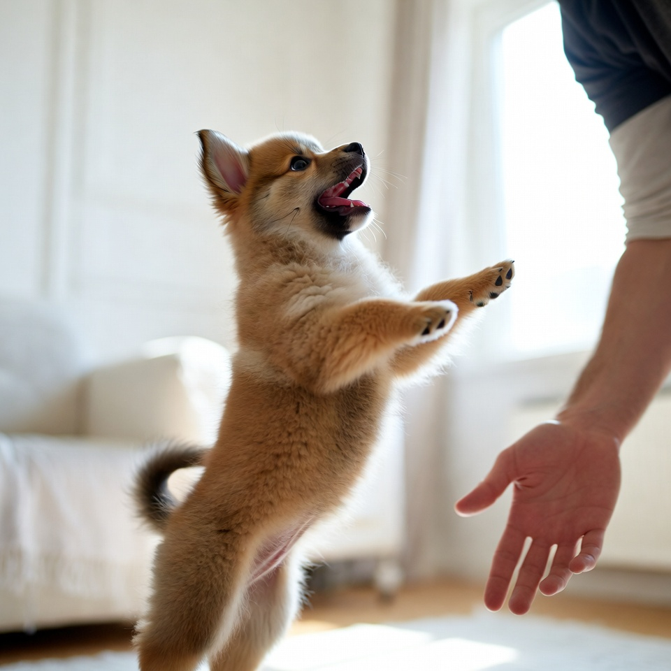 How to stop a puppy from jumping on people problem example