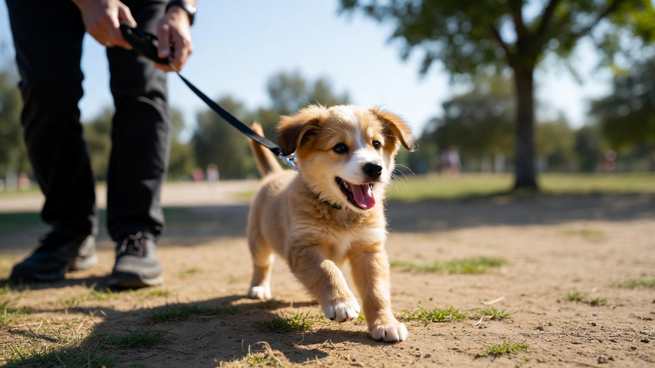 How to train a puppy to walk beside you problem example