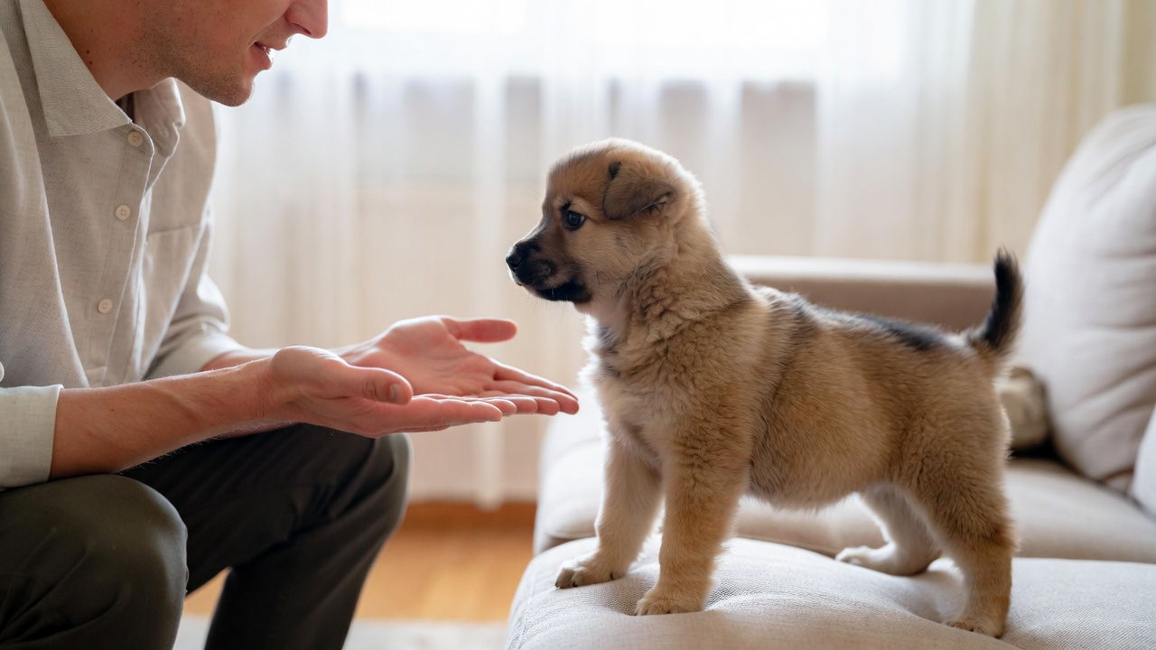 Teaching off command during how to train a puppy to stop jumping on the couch