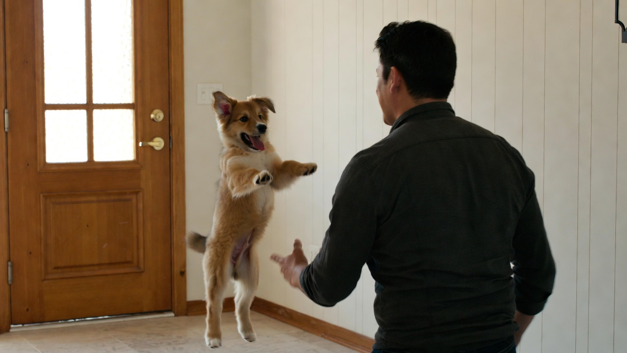 Ignoring jumping while learning how to train a puppy to stop jumping on guests