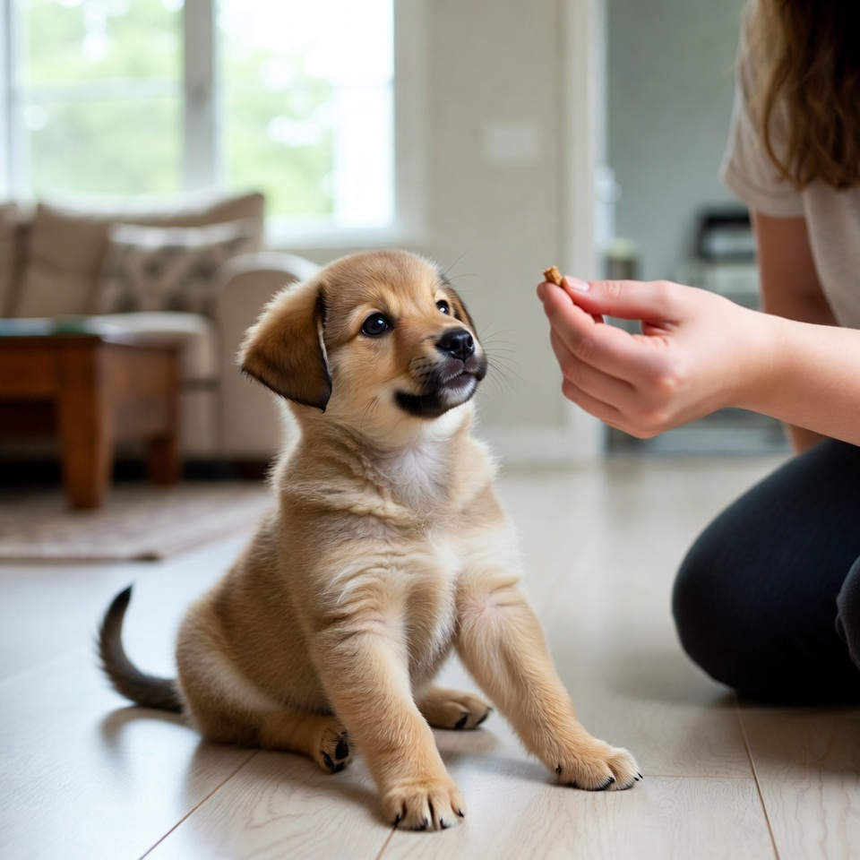 Teaching sit to stop puppy from jumping on people