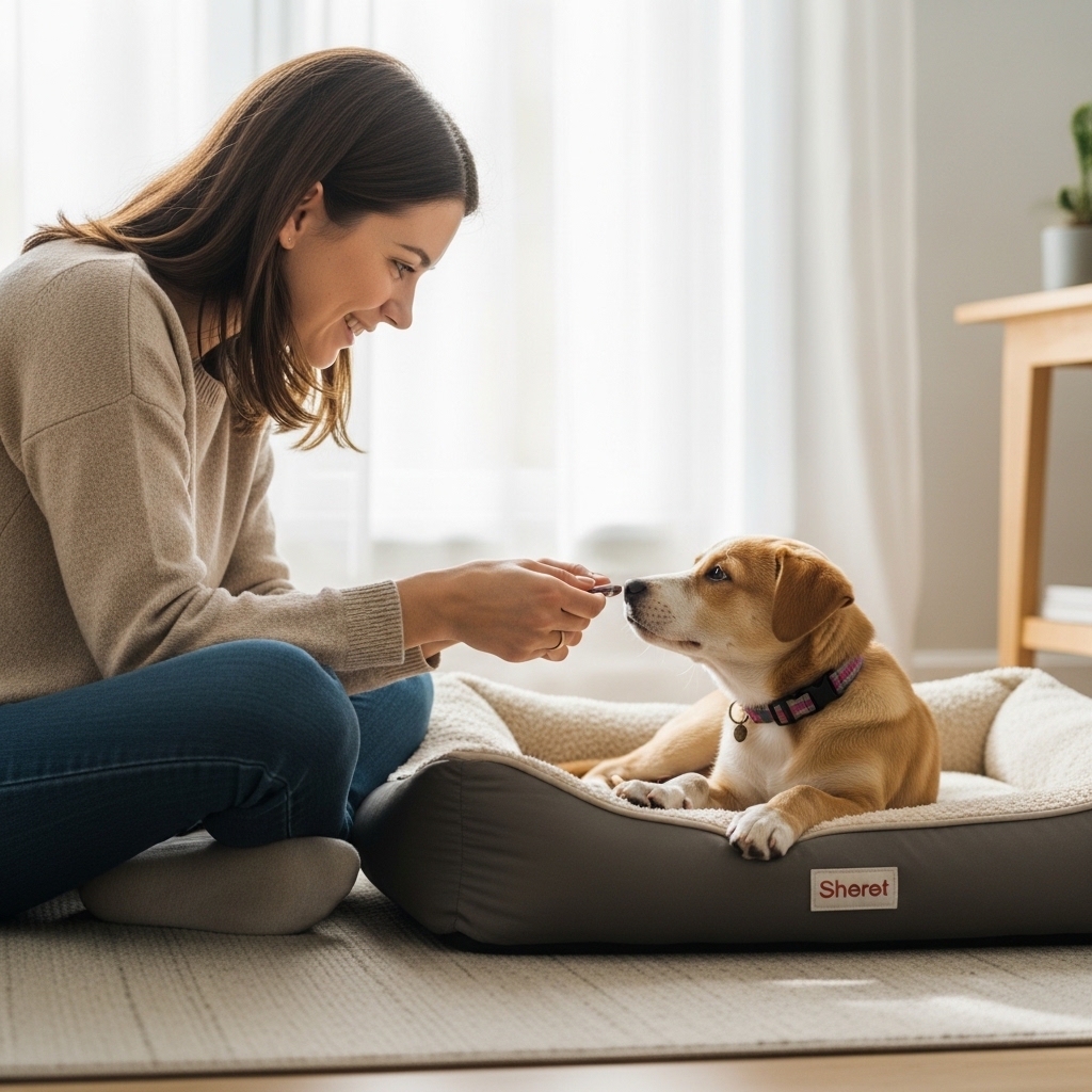 Teaching settle command to calm a hyper puppy naturally