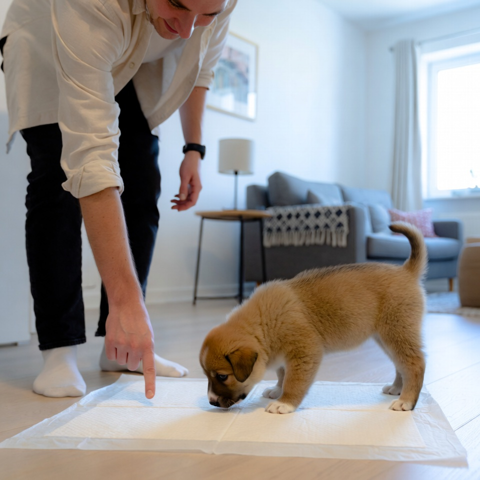 Indoor pad training for how to potty train a puppy in an apartment