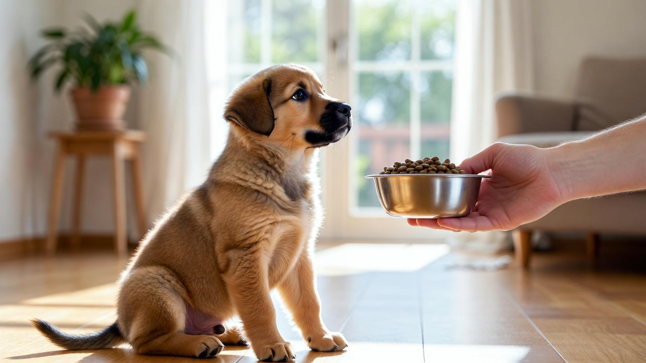 Using sit command for calm behavior during puppy training