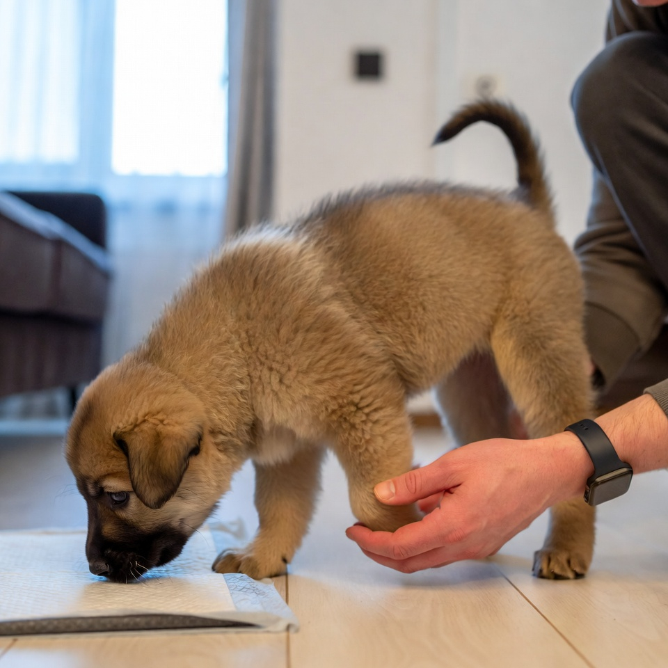 Supervision during how to potty train a puppy in an apartment