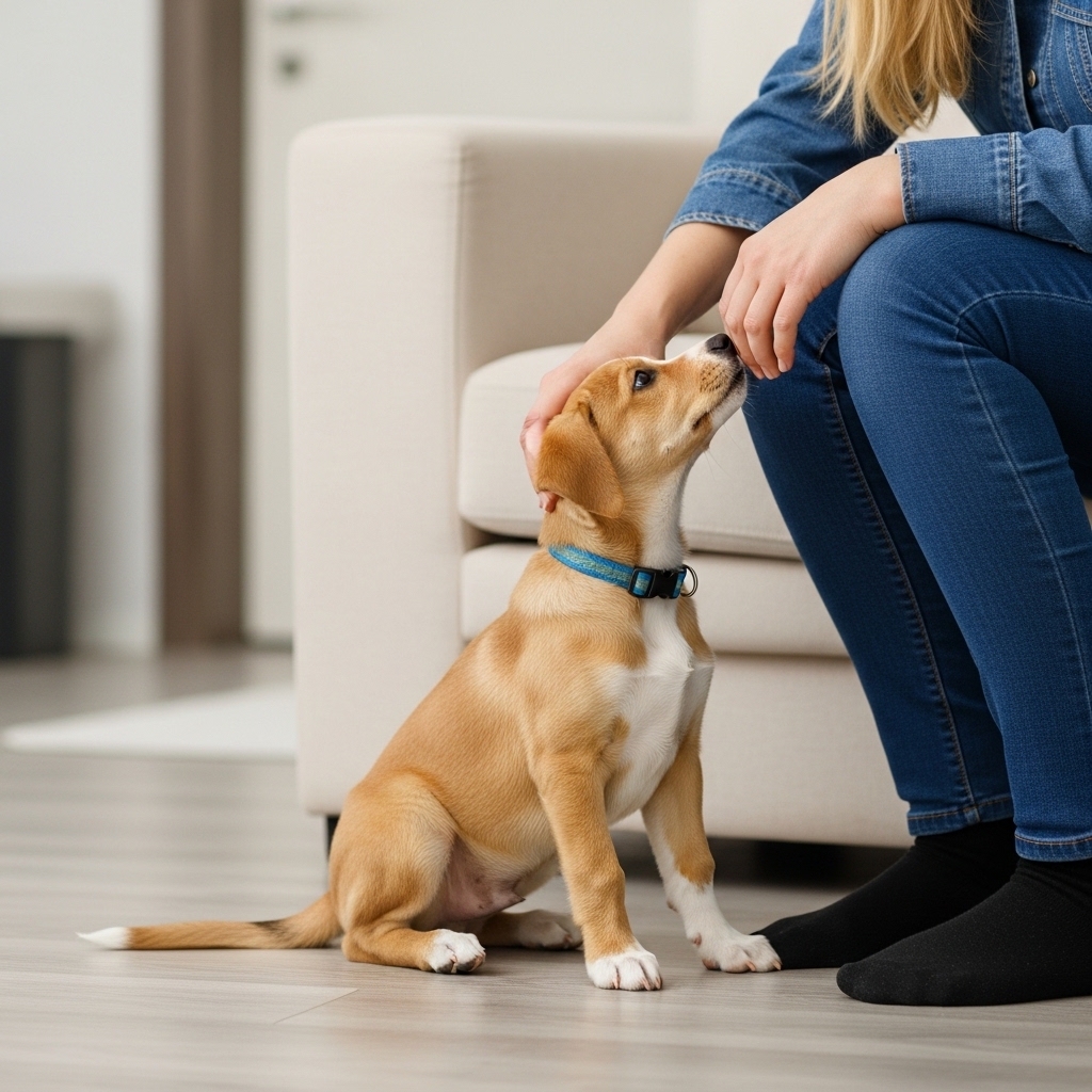 Rewarding calm behavior to calm a hyper puppy naturally
