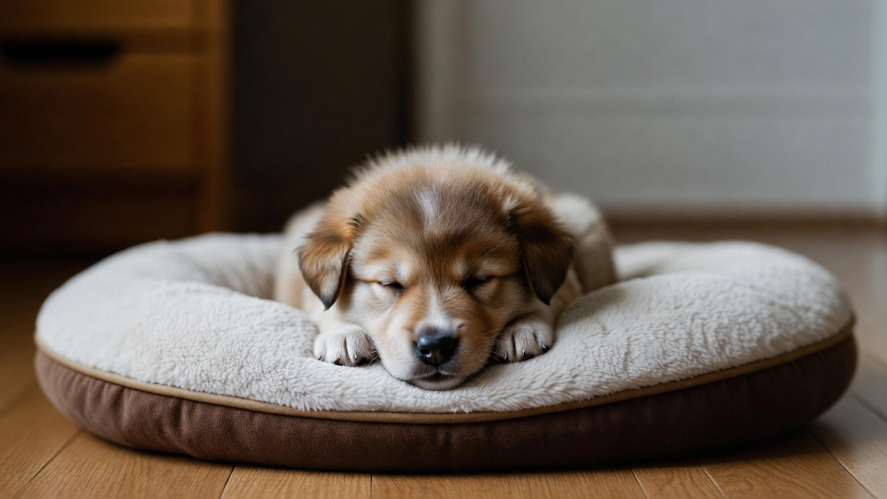 Successful result after training puppy to stay home alone