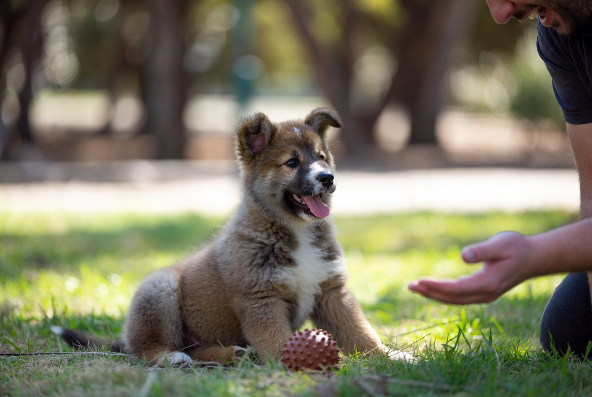 Successful result after learning how to train a puppy to drop things