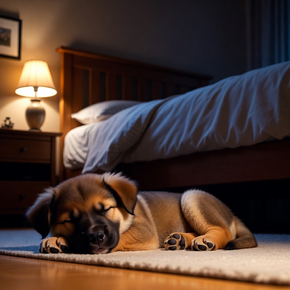 Successful result after learning how to train a puppy to sleep through the night